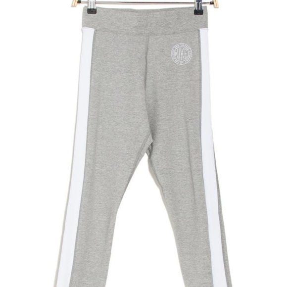 NWT NIKE WOMEN'S FEMME LOGO LEGGINGS GRAY WHITE‎ - Picture 1 of 7